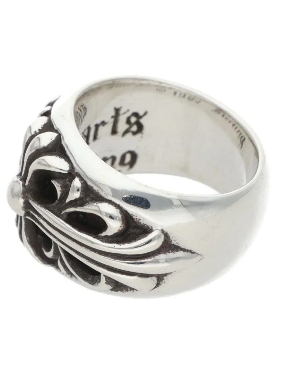 Chrome Hearts Flrl Floral Cross Silver Ring